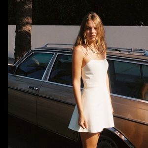 NWT Zara white linen blend mini dress S